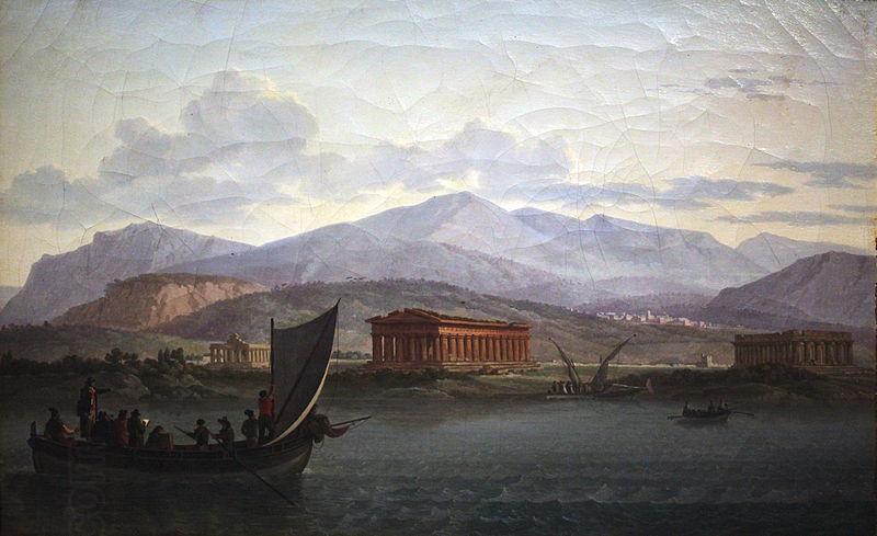 Jean Jacques Francois Taurel Artists closing to Paestum from the sea China oil painting art